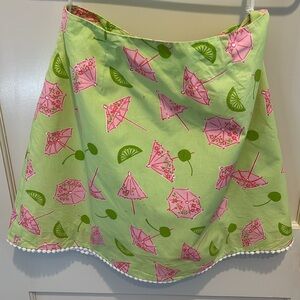 Vintage Lilly Pulitzer Skirt Fun Cocktail Umbrella Print. Size 6